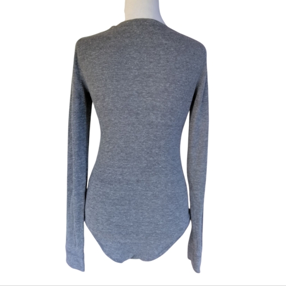 Free People Dylan Thermal Waffle Knit Henley Jumpsuit In Gray Size Medium - Picture 5 of 10